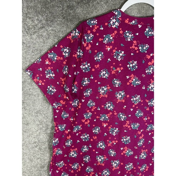 Woman Within Tunic Top Womens Size 22/24 1X Floral Pintuck Pleated Pullover - Picture 10 of 14